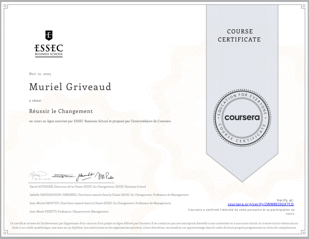 Certification Conduite du Changement